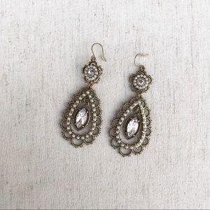 Chloe + Isabel Pearl and Crystal Floral Earrings